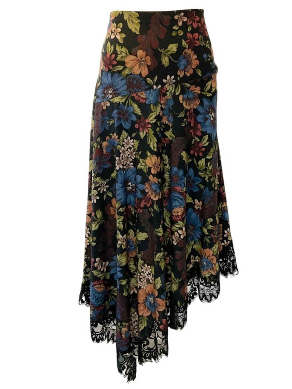 Veronica Beard Black Multi Silk Rosemary Midi Skirt